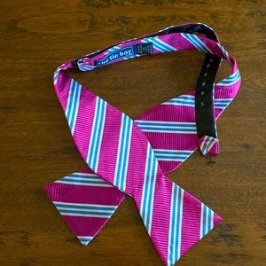 The Tie Bar Adj. bow tie FUN! Gus his with prep baby blue stripes to add pizzaz